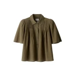 ME+EM ME+EM Swing Blouse in Dusted Khaki - Tops - Intelligent British Fashion at Coveti