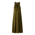 ME+EM ME+EM Twist Front Maxi Dress in Olive Green - Dresses - Intelligent British Fashion at Coveti