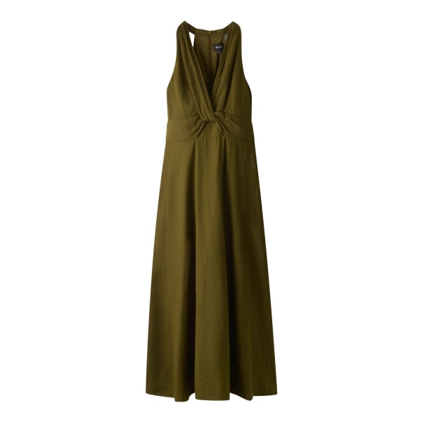ME+EM ME+EM Twist Front Maxi Dress in Olive Green - Dresses - Intelligent British Fashion at Coveti