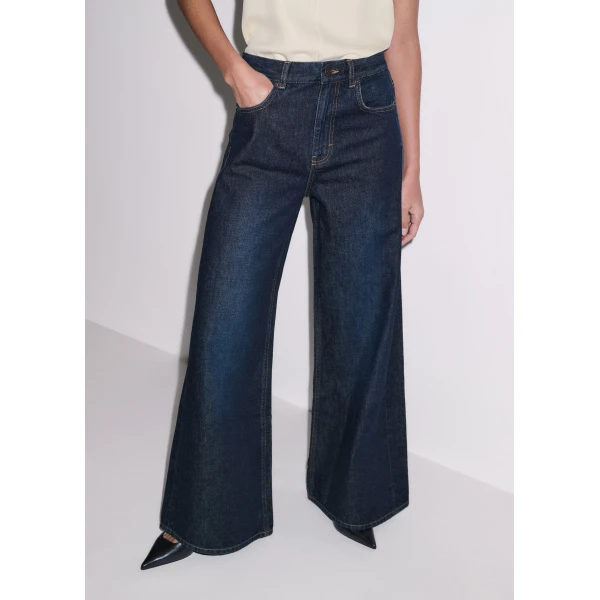 ME+EM ME+EM Ultimate Wide-Leg Jean in Rinse Wash - Pants - Intelligent British Fashion at Coveti