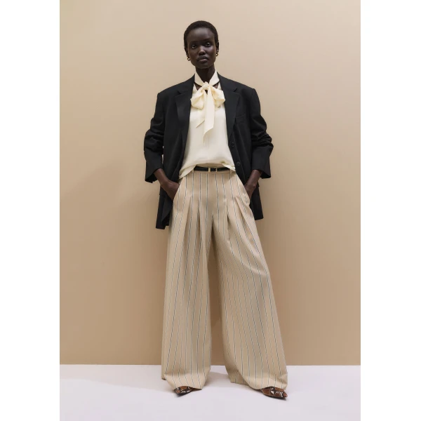 ME+EM ME+EM Ultra-Wide Trouser in Pale Stone - Pants - Intelligent British Fashion at Coveti