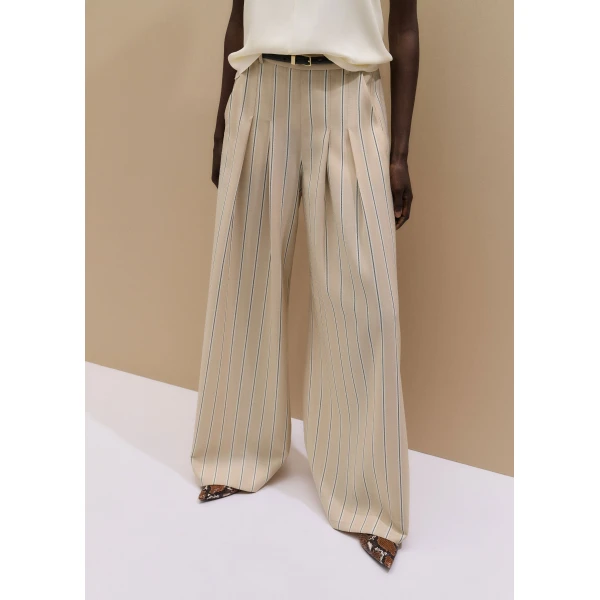 ME+EM ME+EM Ultra-Wide Trouser in Pale Stone - Pants - Intelligent British Fashion at Coveti