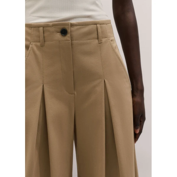 ME+EM ME+EM Very Wide-Leg Trouser in Light Caramel - Pants - Intelligent British Fashion at Coveti