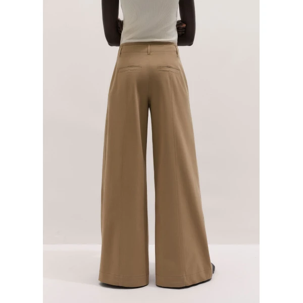 ME+EM ME+EM Very Wide-Leg Trouser in Light Caramel - Pants - Intelligent British Fashion at Coveti