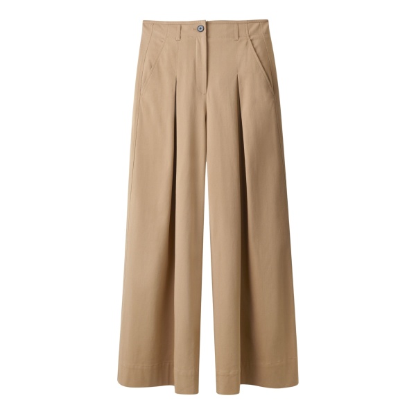ME+EM ME+EM Very Wide-Leg Trouser in Light Caramel - Pants - Intelligent British Fashion at Coveti