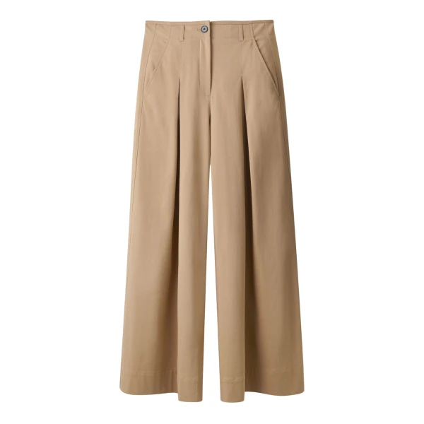 ME+EM ME+EM Very Wide-Leg Trouser in Light Caramel - Pants - Intelligent British Fashion at Coveti
