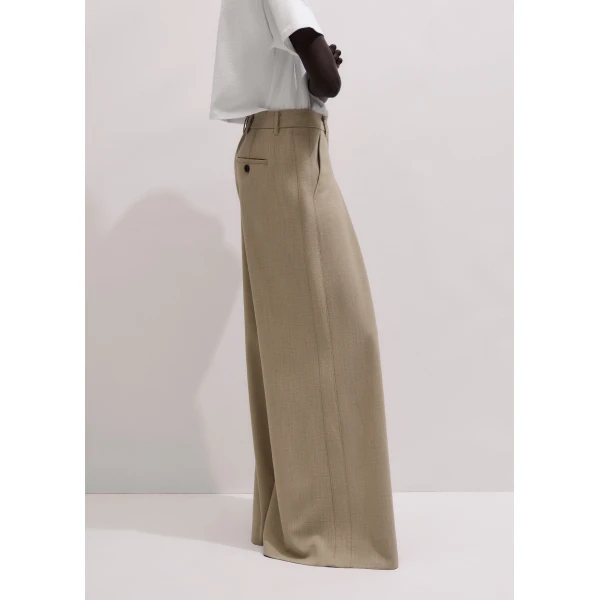 ME+EM ME+EM Very Wide-Leg Trouser in Sand - Pants - Intelligent British Fashion at Coveti