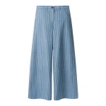 ME+EM ME+EM Wide-Leg Trouser in Chambray Blue Multi - Pants - Intelligent British Fashion at Coveti
