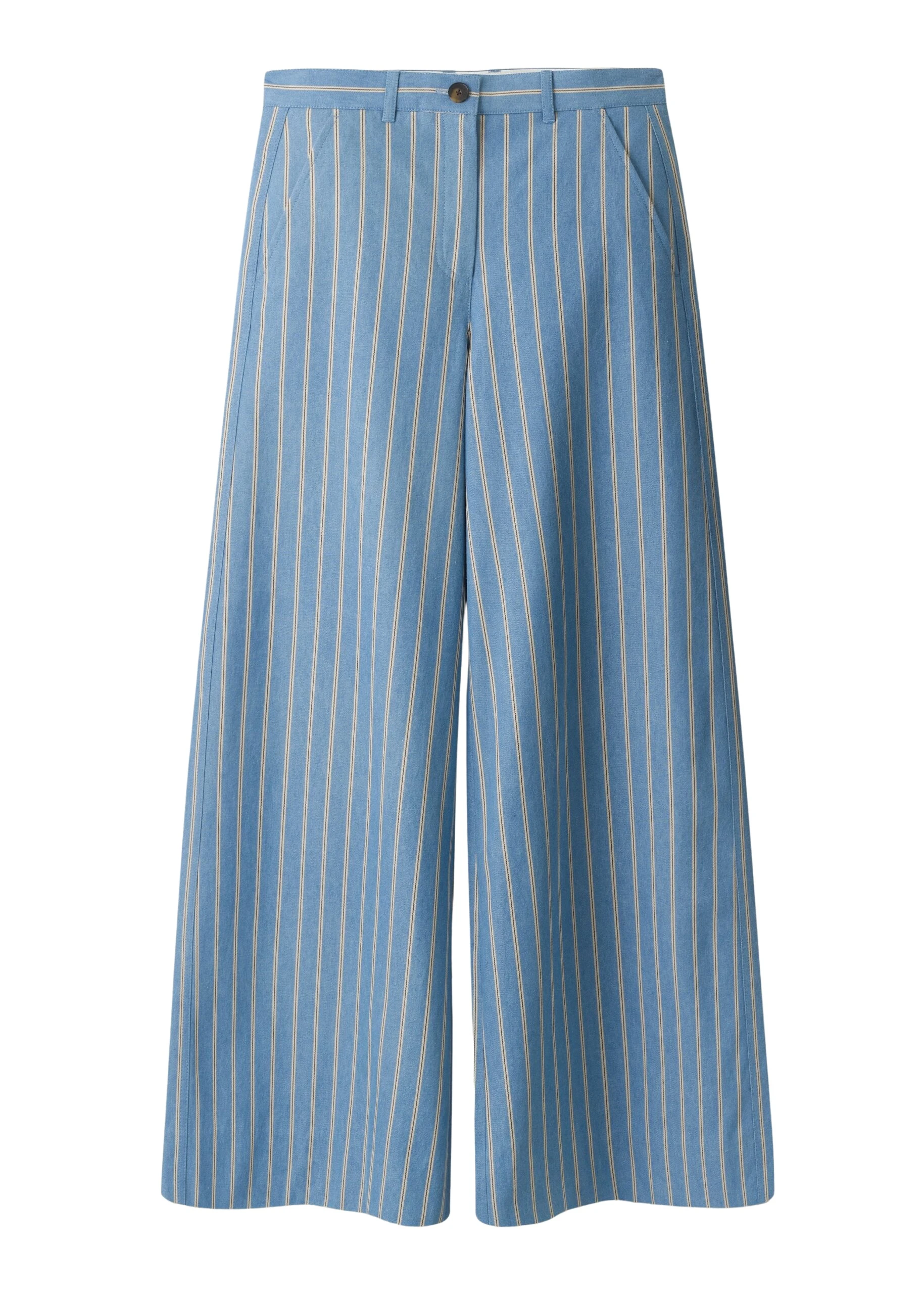 MEEM-MEEM-Wide-Leg-Trouser-in-Chambray-Blue-Multi-Coveti-scaled57962_nobg ME+EM ME+EM Wide-Leg Trouser in Chambray Blue Multi - Pants - Intelligent British Fashion at Coveti