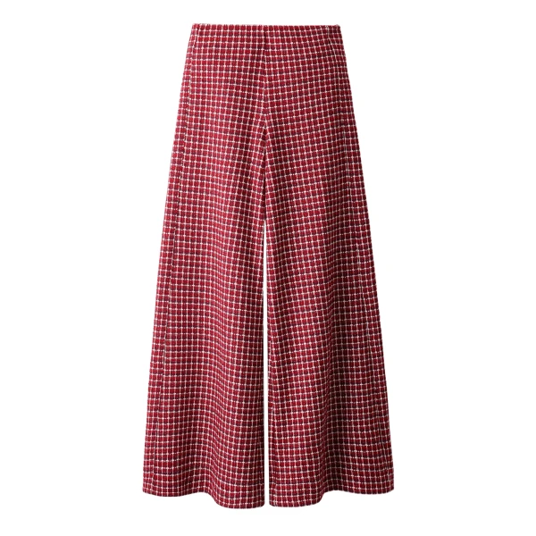 ME+EM ME+EM Wide Palazzo Pant in Pomegranate Red Multi - Pants - Intelligent British Fashion at Coveti
