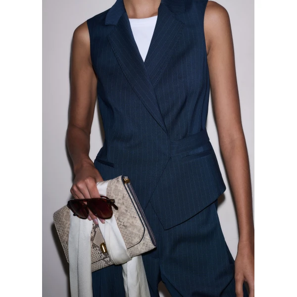 ME+EM ME+EM Wrap Waistcoat in Navy - Jackets - Intelligent British Fashion at Coveti