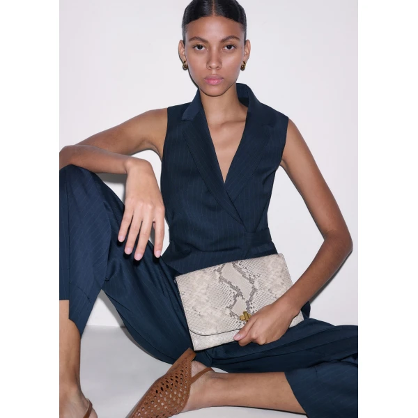 ME+EM ME+EM Wrap Waistcoat in Navy - Jackets - Intelligent British Fashion at Coveti