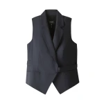 ME+EM ME+EM Wrap Waistcoat in Navy - Jackets - Intelligent British Fashion at Coveti