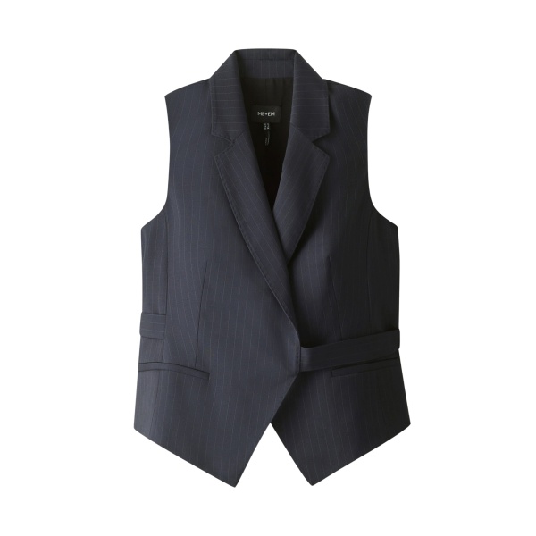 ME+EM ME+EM Wrap Waistcoat in Navy - Jackets - Intelligent British Fashion at Coveti