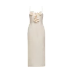 Magda Butrym Cotton flower-detail midi beach dress in cream
