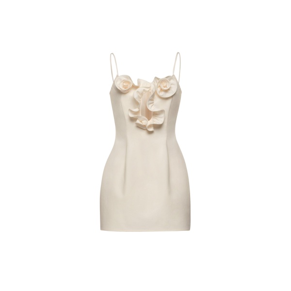 Magda Butrym Cotton flower-detail mini beach dress in cream