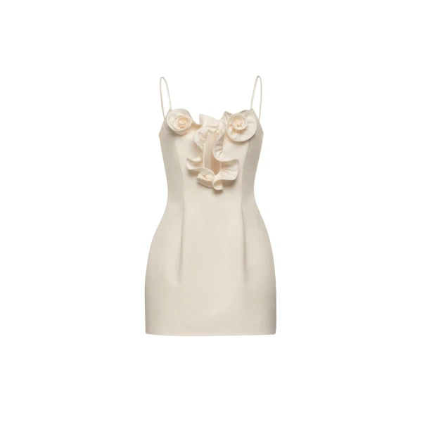 Magda Butrym Cotton flower-detail mini beach dress in cream