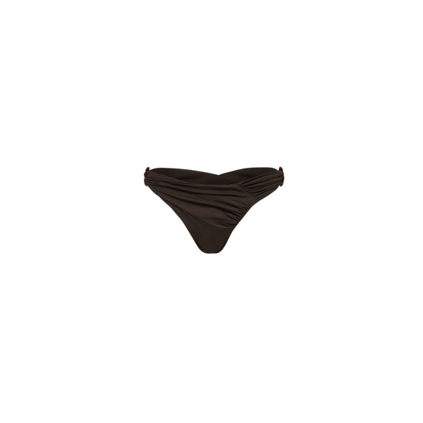 Magda Butrym Draped bikini bottom with ring detail in brown