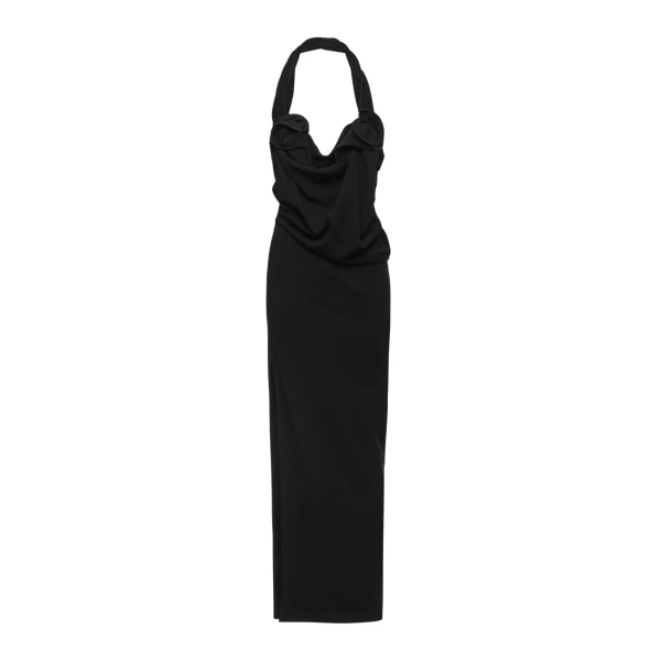 Magda Butrym Halter corset draped dress in black