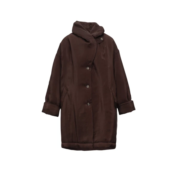 Magda Butrym Oversized coat with shawl collar in brown