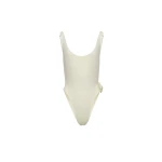 Magda Butrym Scoop neck swimsuit with side rose detail in cream