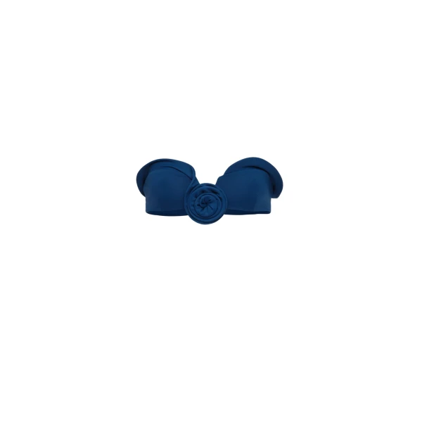 Magda Butrym Sculptural bandeau swim top in blue