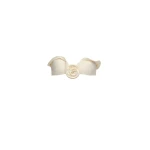 Magda Butrym Sculptural bandeau swim top in cream with embroidered roses