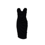 Magda Butrym Strapless draped dress with sculptural floral detail in black