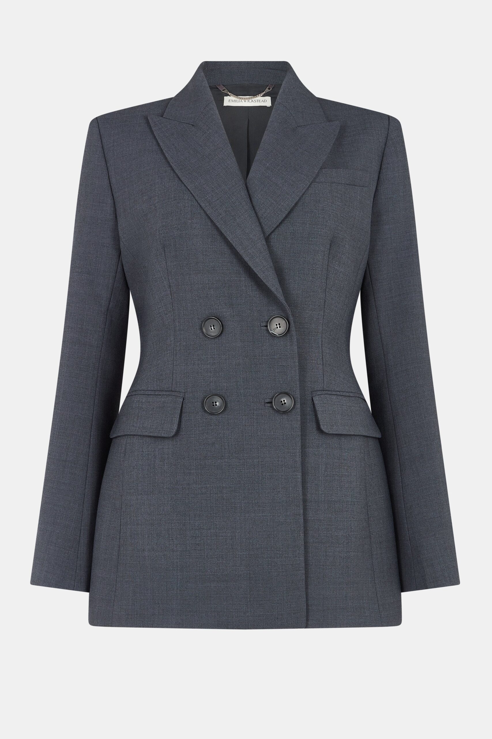 Emilia Wickstead Meredith Jacket in Charcoal Summer Wool