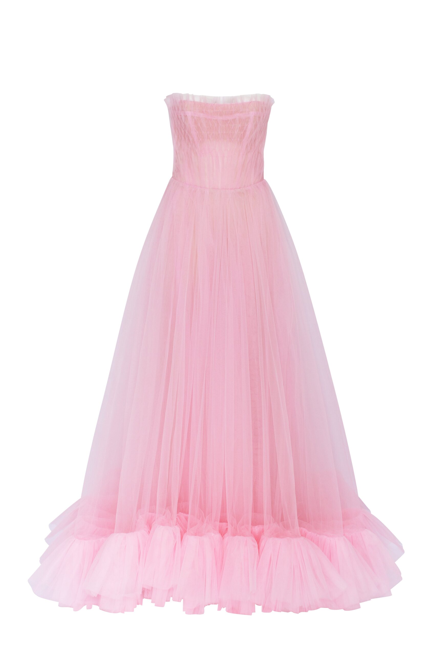 Milla Airy tulle maxi dress in Barbie pink - Dresses - Ukrainian Luxury Evening Gown at Coveti Milla dresses