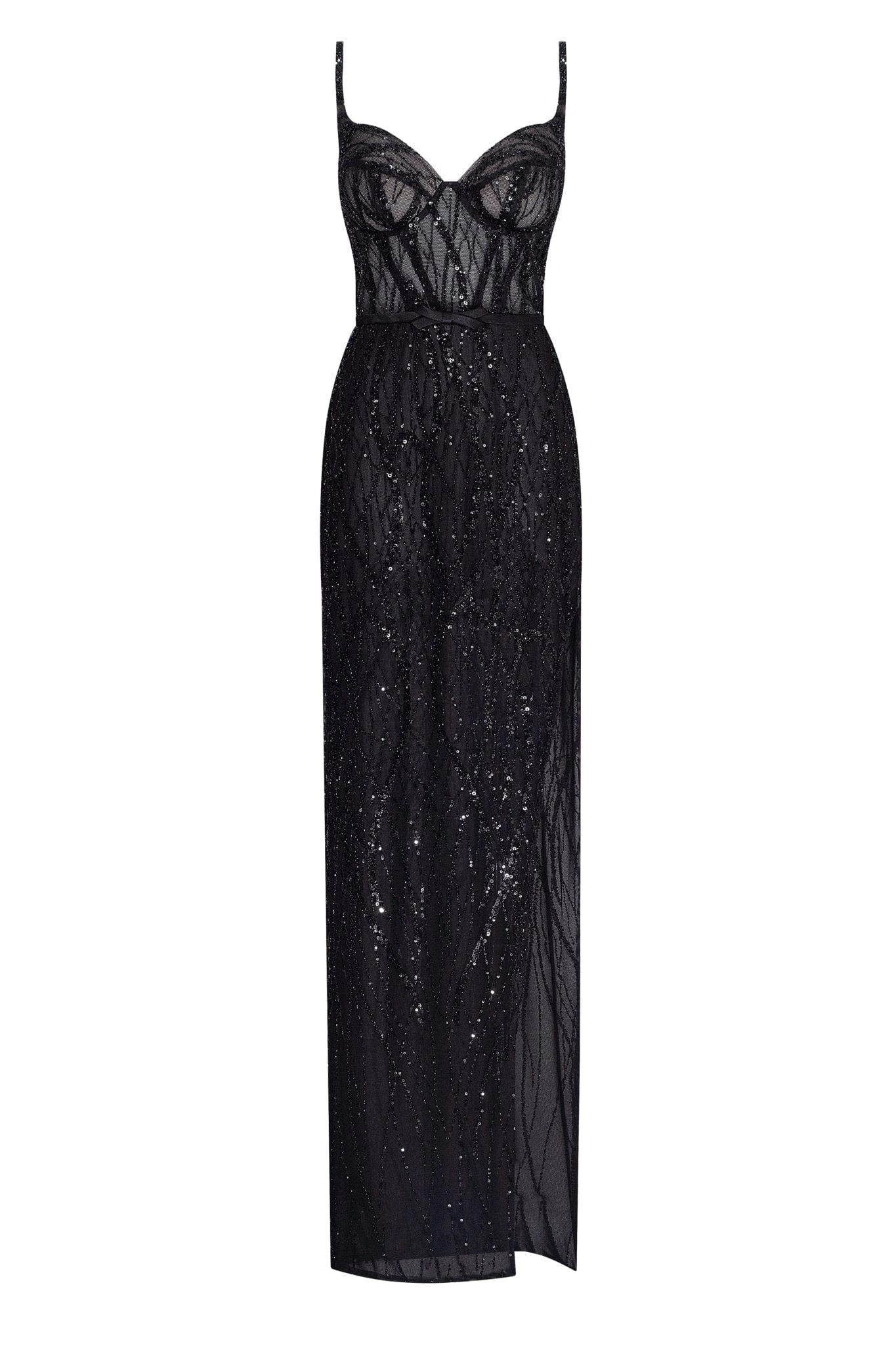 Milla Astonishing sequined maxi gown on spaghetti straps - Dresses - Ukrainian Luxury Evening Gown at Coveti Milla dresses