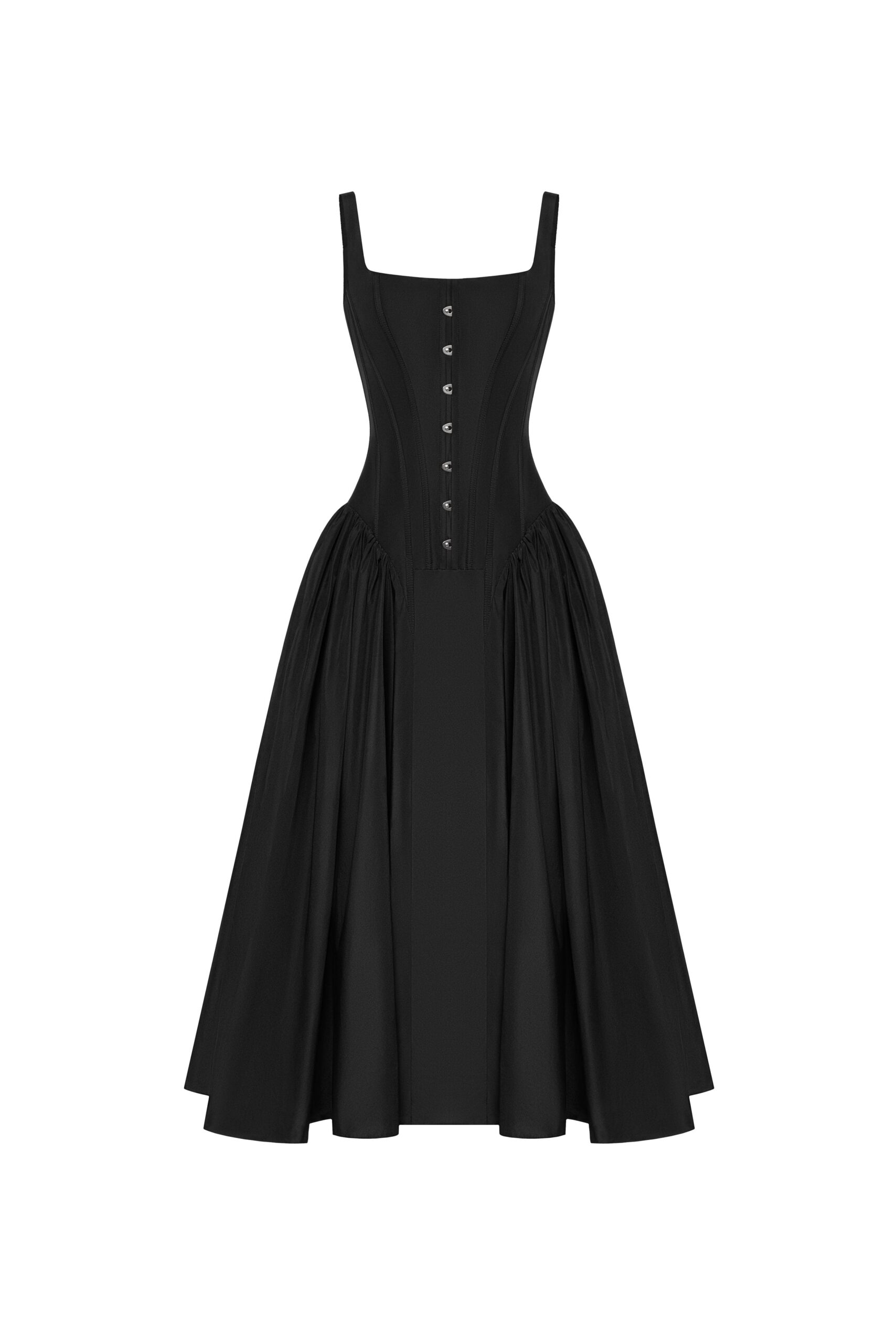 Milla Black corset midi dress - Dresses - Ukrainian Luxury Evening Gown at Coveti Milla dresses