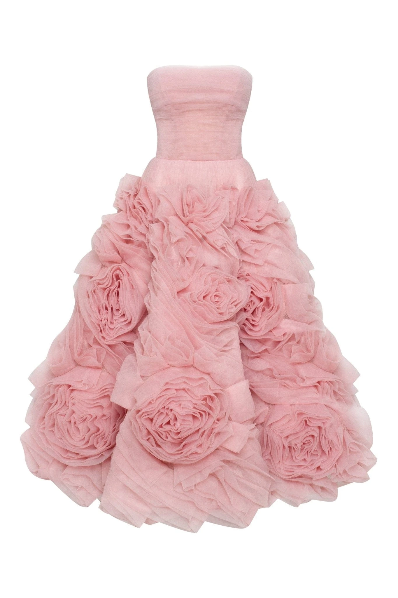 Milla Dramatically flowered tulle dress in misty pink - Dresses - Ukrainian Luxury Evening Gown at Coveti Milla dresses