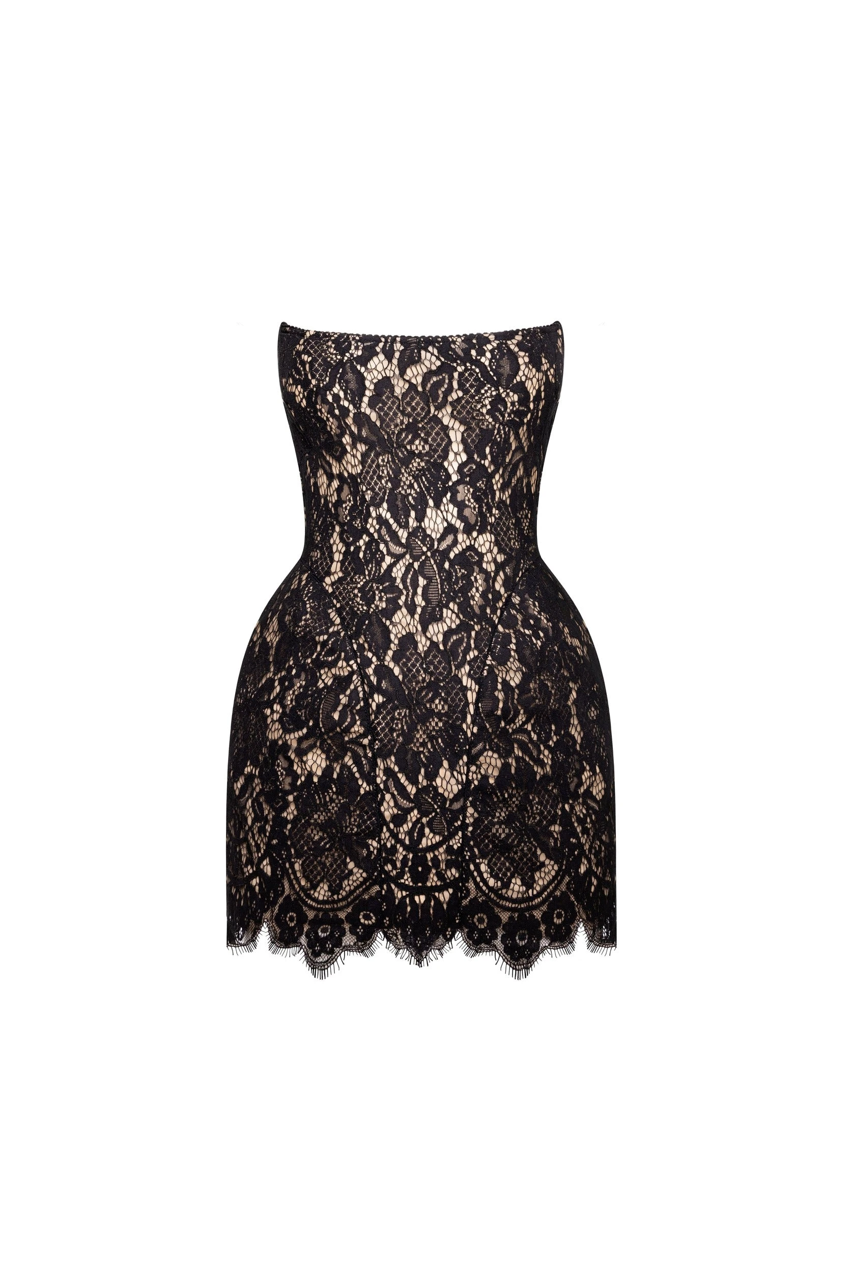 Milla Fitted black lace mini dress - Dresses - Ukrainian Luxury Evening Gown at Coveti Milla dresses
