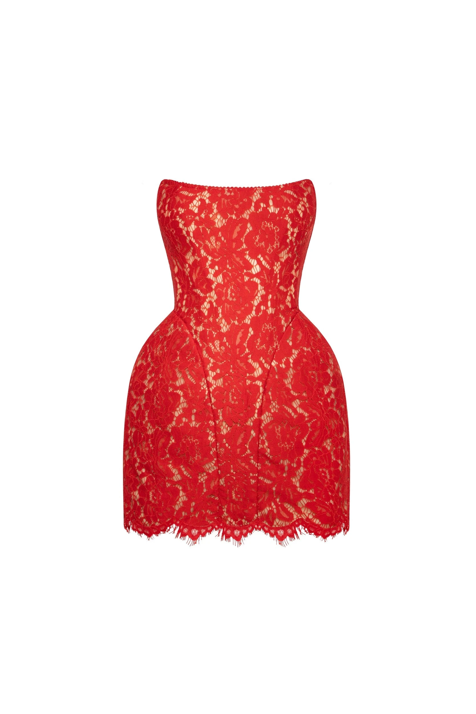 Milla Fitted red lace mini dress - Dresses - Ukrainian Luxury Evening Gown at Coveti Milla dresses