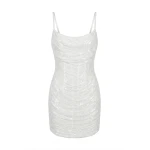 Milla Ivory Corset Mini Dress with Sequins - Dresses - Ukrainian Luxury Evening Gown at Coveti Milla dresses