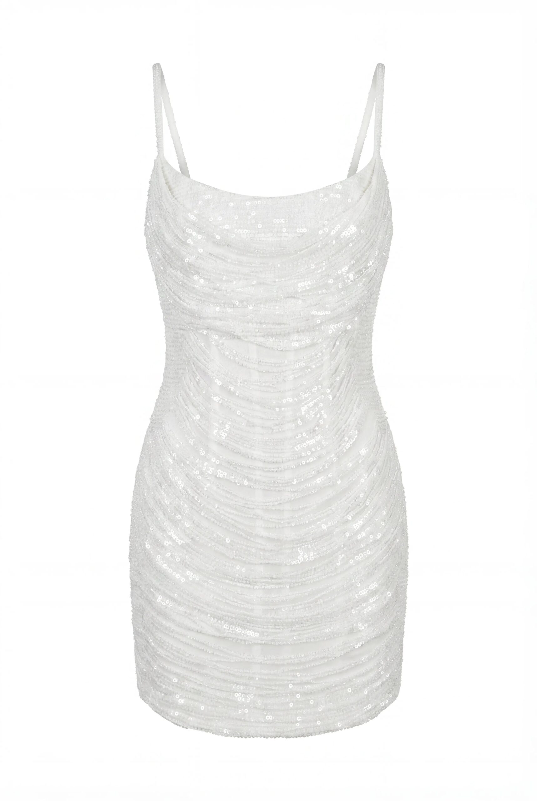 Milla Ivory Corset Mini Dress with Sequins - Dresses - Ukrainian Luxury Evening Gown at Coveti Milla dresses