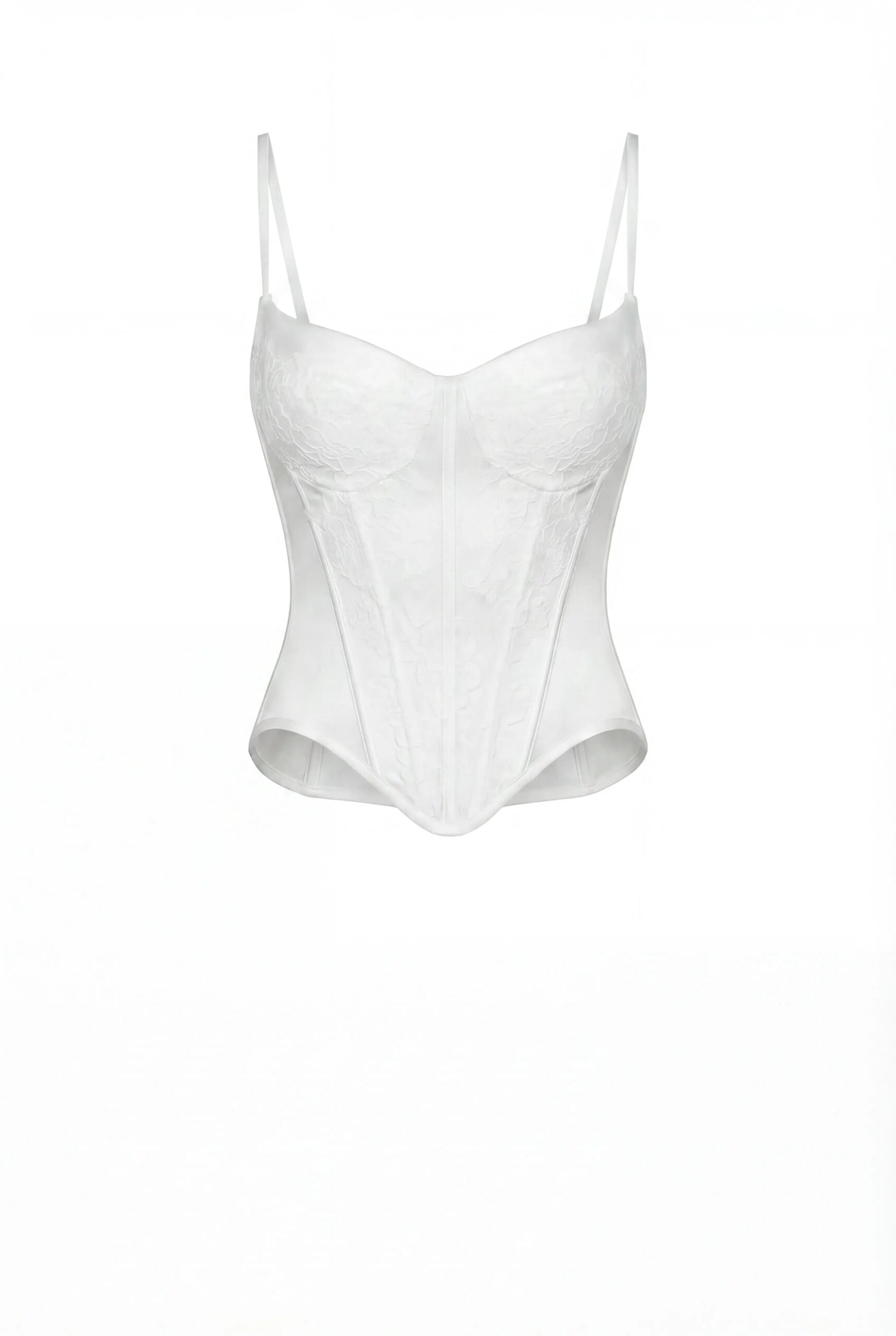 Milla White Corset with Chantilly Lace - Tops - Ukrainian Luxury Evening Gown at Coveti Milla tops