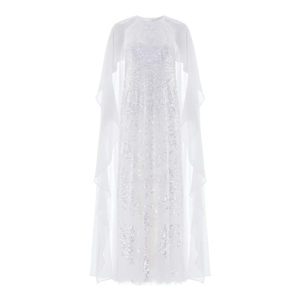 Needle & Thread Anais Sequin Cape Gown
