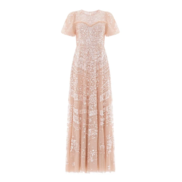 Needle & Thread Anais Sequin Short Sleeve Gown