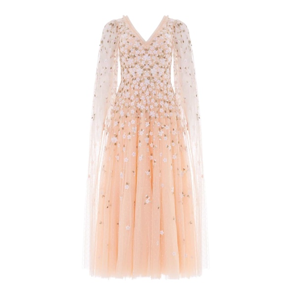 Needle & Thread Camellia Ditsy Cape Sleeve Ankle Gown