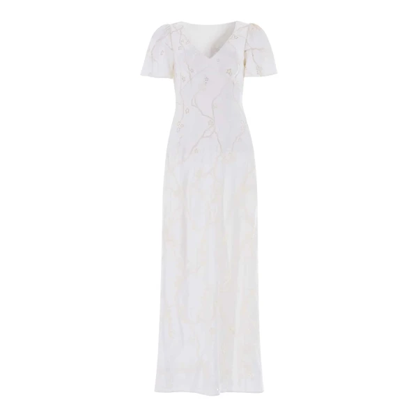 Needle & Thread Cherry Blossom Satin Short Sleeve Gown