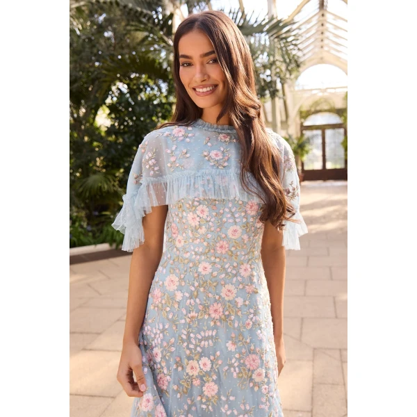 Needle & Thread Eden Rose Cape Ankle Gown