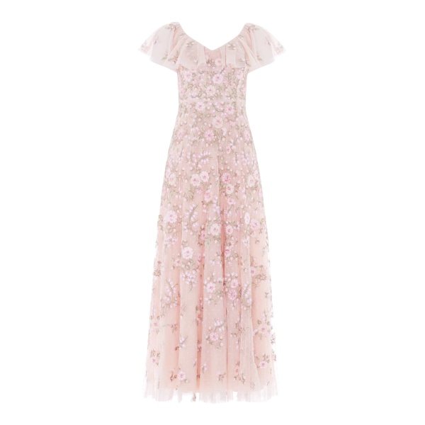 Needle & Thread Eden Rose V-Neck Ankle Gown