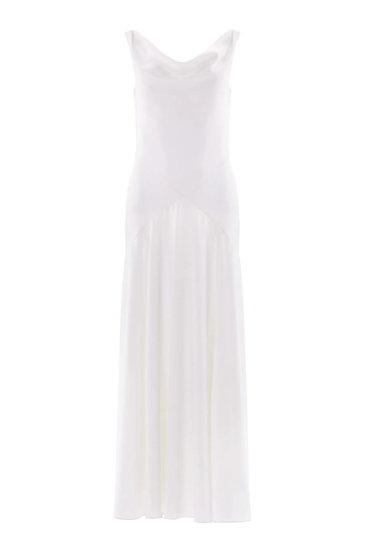 Needle & Thread Evangeline Satin Cowl Neck Gown in Chalk - Dresses - British Luxury Evening Wear at Coveti Needle & Thread Evangeline Satin Cowl Neck Gown