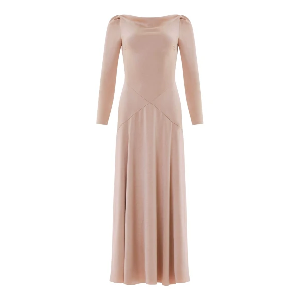 Needle & Thread Evangeline Satin Cowl Neck Long Sleeve Gown