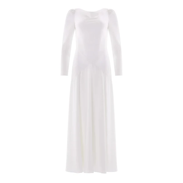 Needle & Thread Evangeline Satin Cowl Neck Long Sleeve Gown