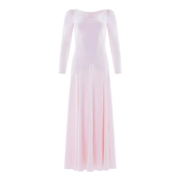 Needle & Thread Evangeline Satin Cowl Neck Long Sleeve Gown