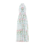 Needle & Thread Floral Ribbon Cotton Halter Ankle Gown
