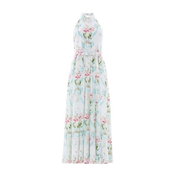 Needle & Thread Floral Ribbon Cotton Halter Ankle Gown